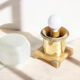 Art deco table lamp in brass and marble