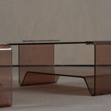 Vintage Michel Dumas plexiglass and glass coffee table for Roche Bobois, 1970s