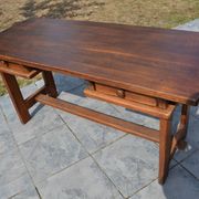 "Brutalist" farmhouse desk/table in solid oak