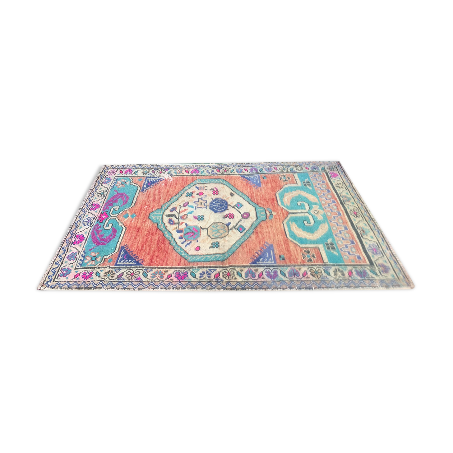 Vintage turkish oushak rug 150x87 cm carpet