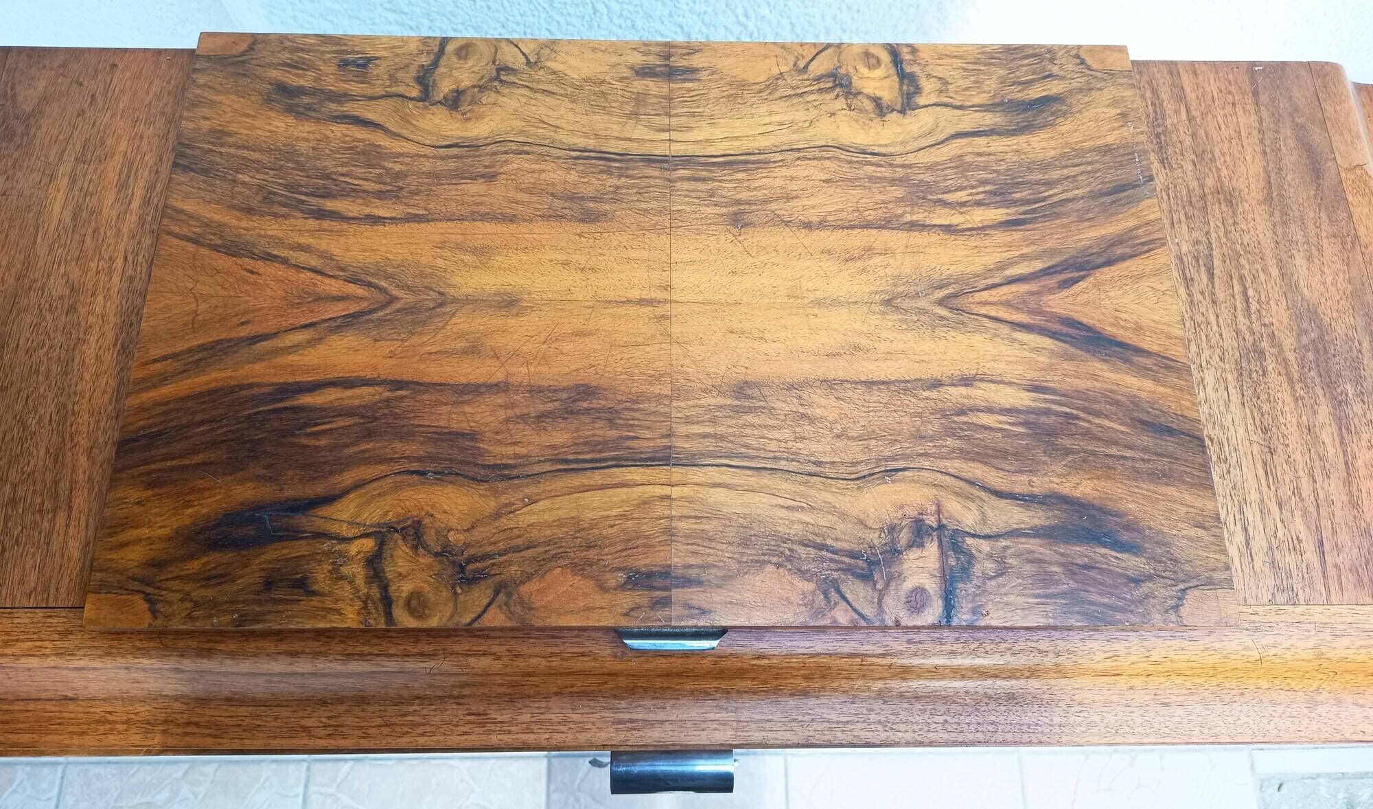 Art Deco walnut burl bar