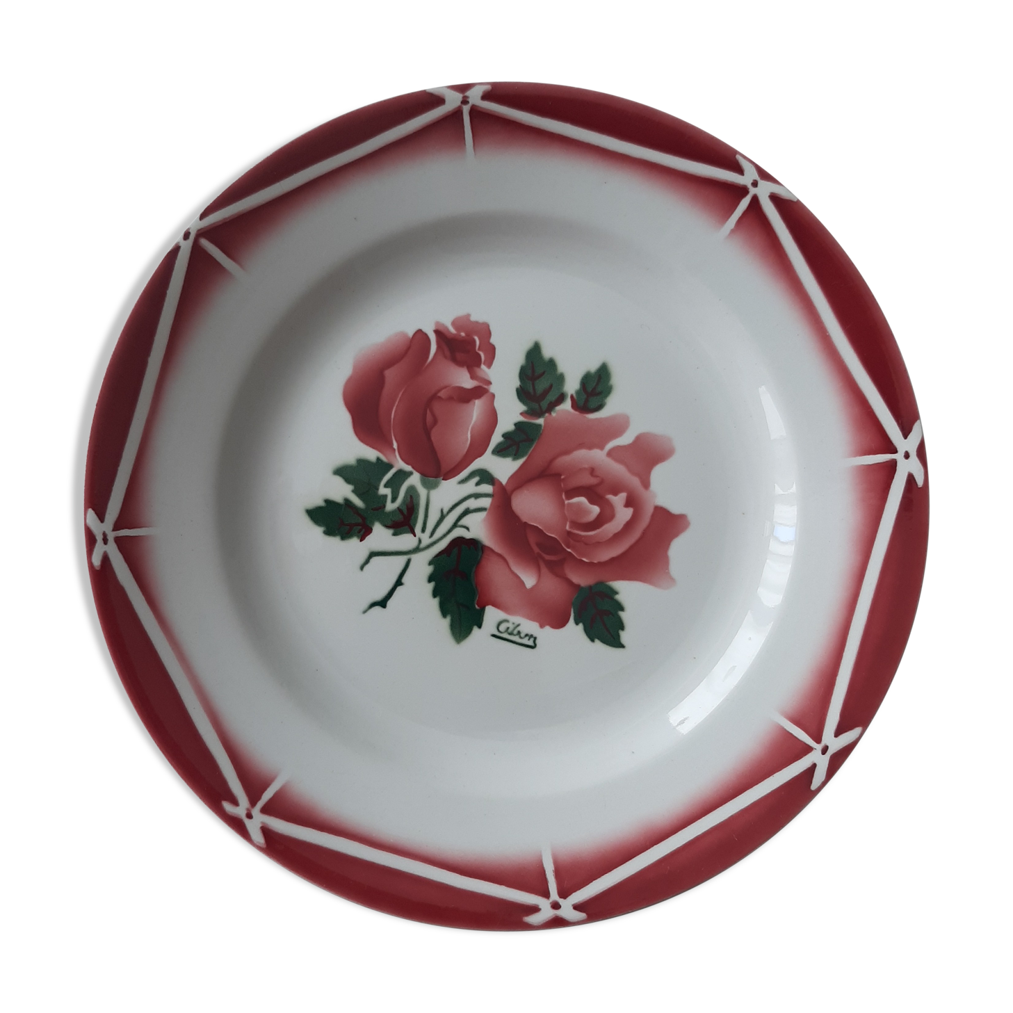 Set of 12 Sarreguemines dessert plates