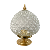 Vintage glass table lamp with new electrified diamond tips