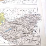 Carte ancienne Autriche Tchécoslovaquie Hongrie 43x43cm de 1950
