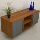 Teak TV cabinet with 2 doors and a niche with shelf