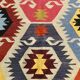 8x11 Vintage Multicolor Handmade Wool Kilim Rug, 254x348Cm