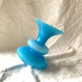 Small Space Age Design vase in blue molded glass