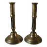 Old pair of brass candlesticks 21 cm country kitchen decor