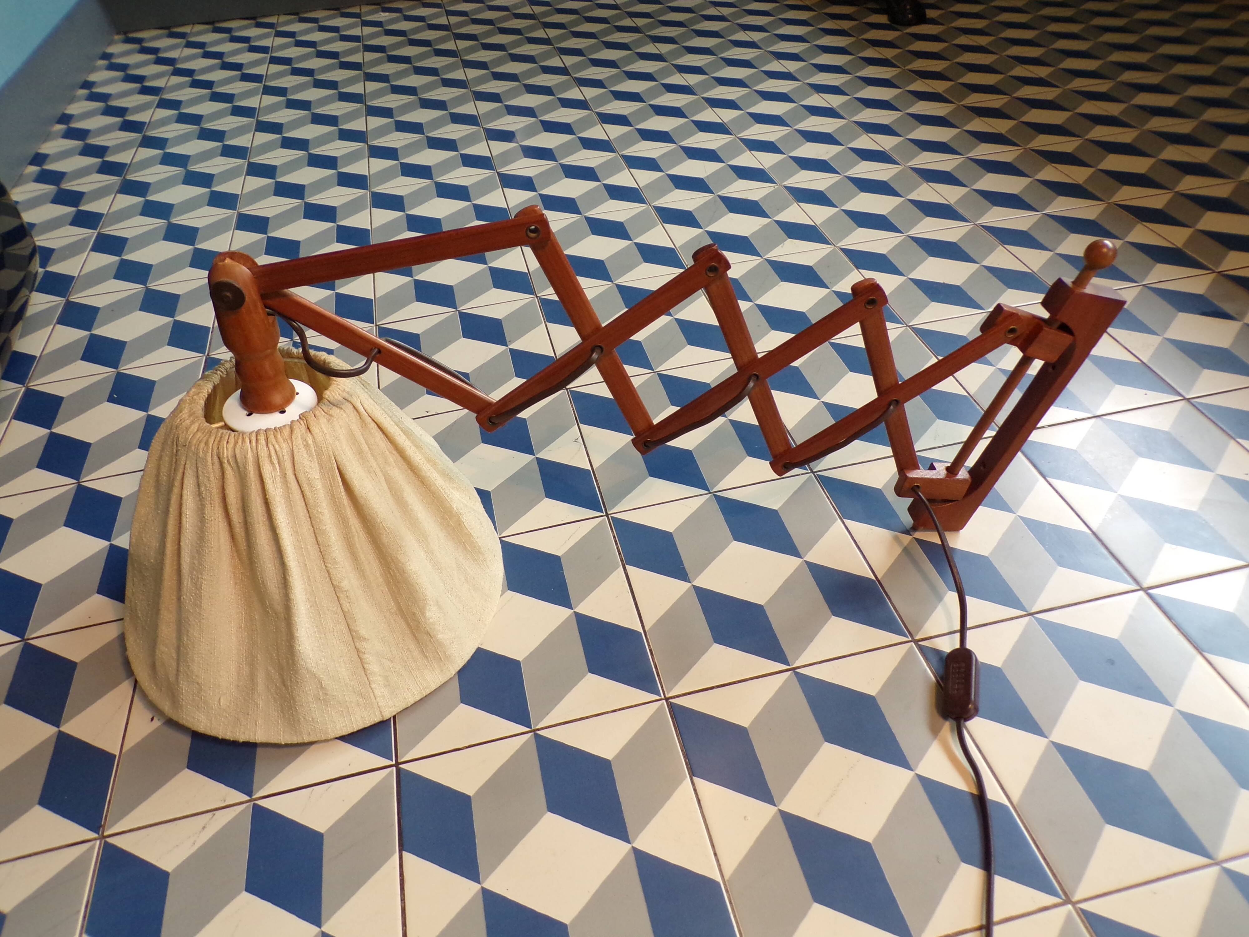 Vintage teak scissor wall light