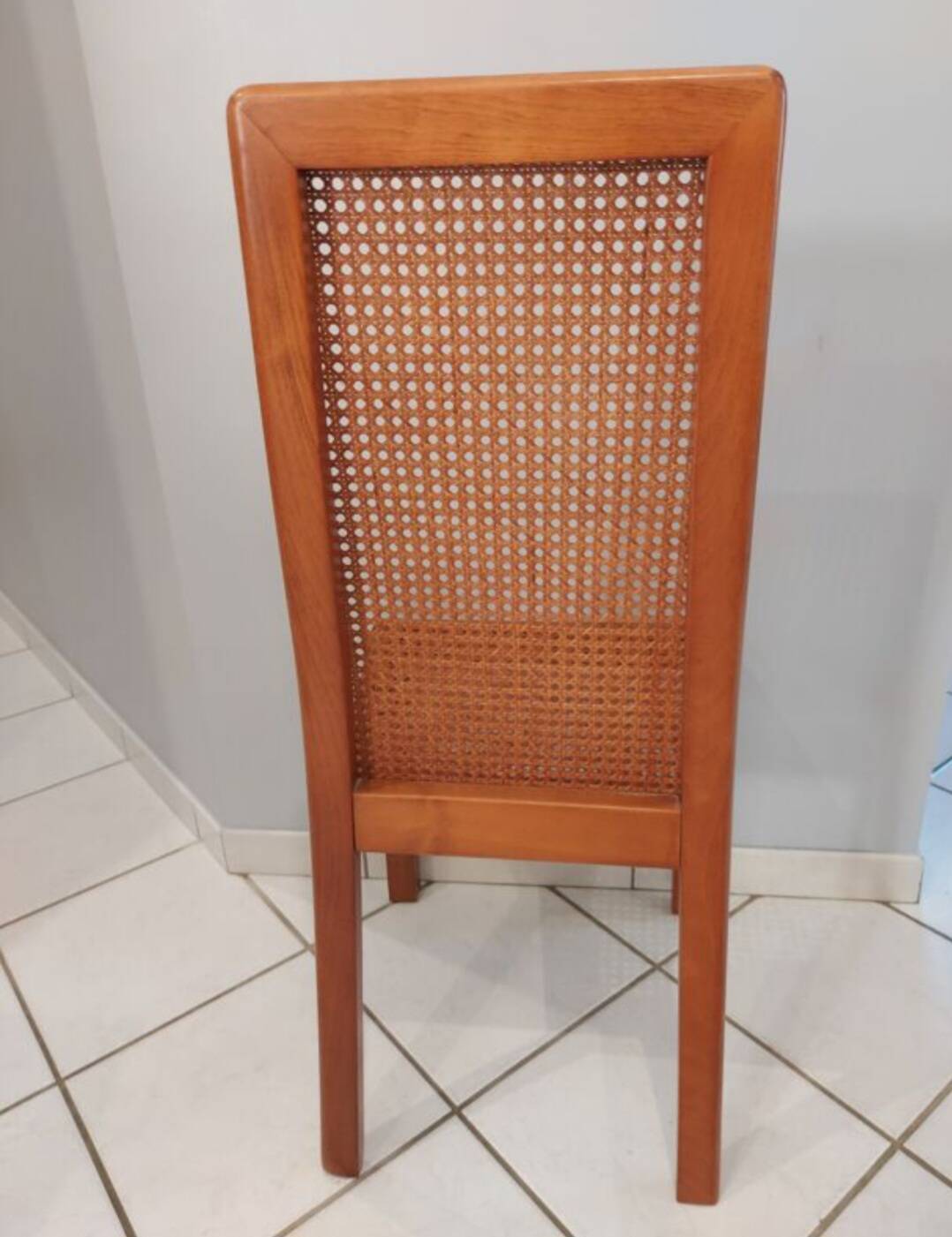 Set of 6 cane chairs, vintage Italian design, 1970s