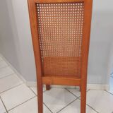 Set of 6 cane chairs, vintage Italian design, 1970s