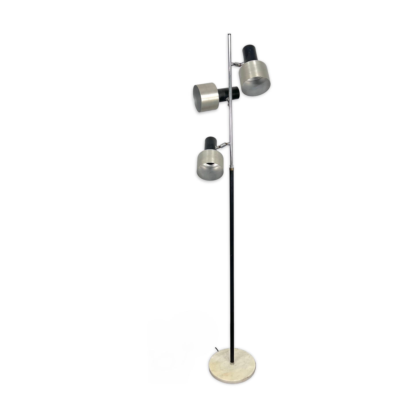 Marble and Metal three arms floor lamp Italy 1960s