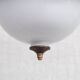 Pair of brass and opaline large pendant lights