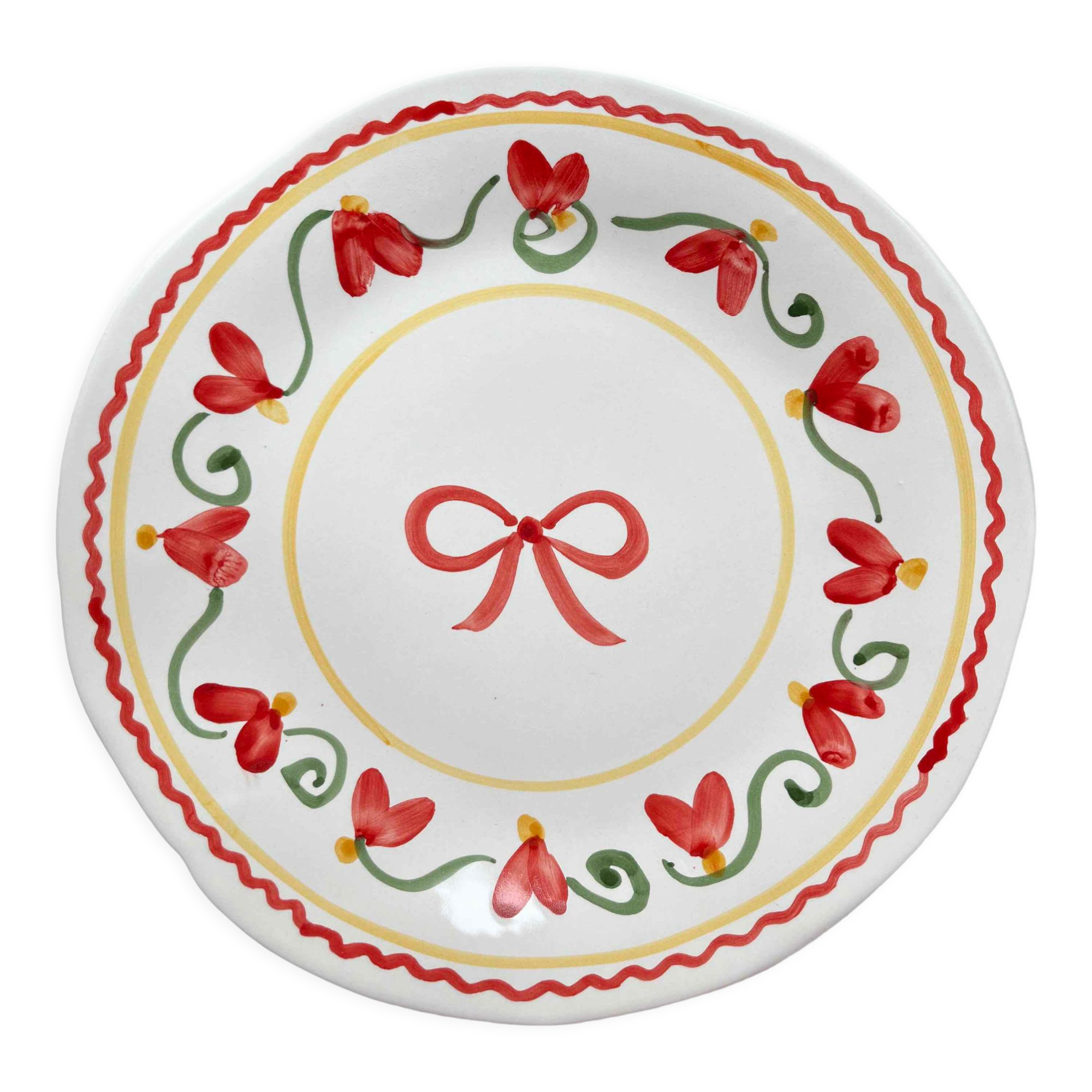 Angel fleur dinner plate rouge