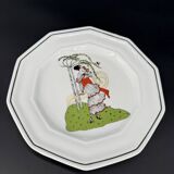 3 octagonal Art Deco plates in Médicis porcelain