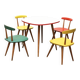 Children's table and chair set by Karla Drabsch for Kleid & Raum, 1950s, set of 5.