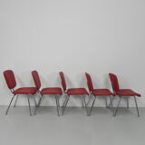 Ensemble de 5 chaises de table à manger vintage, style dîner