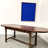 Grande table ancienne ovale en chêne massif – Circa 1900