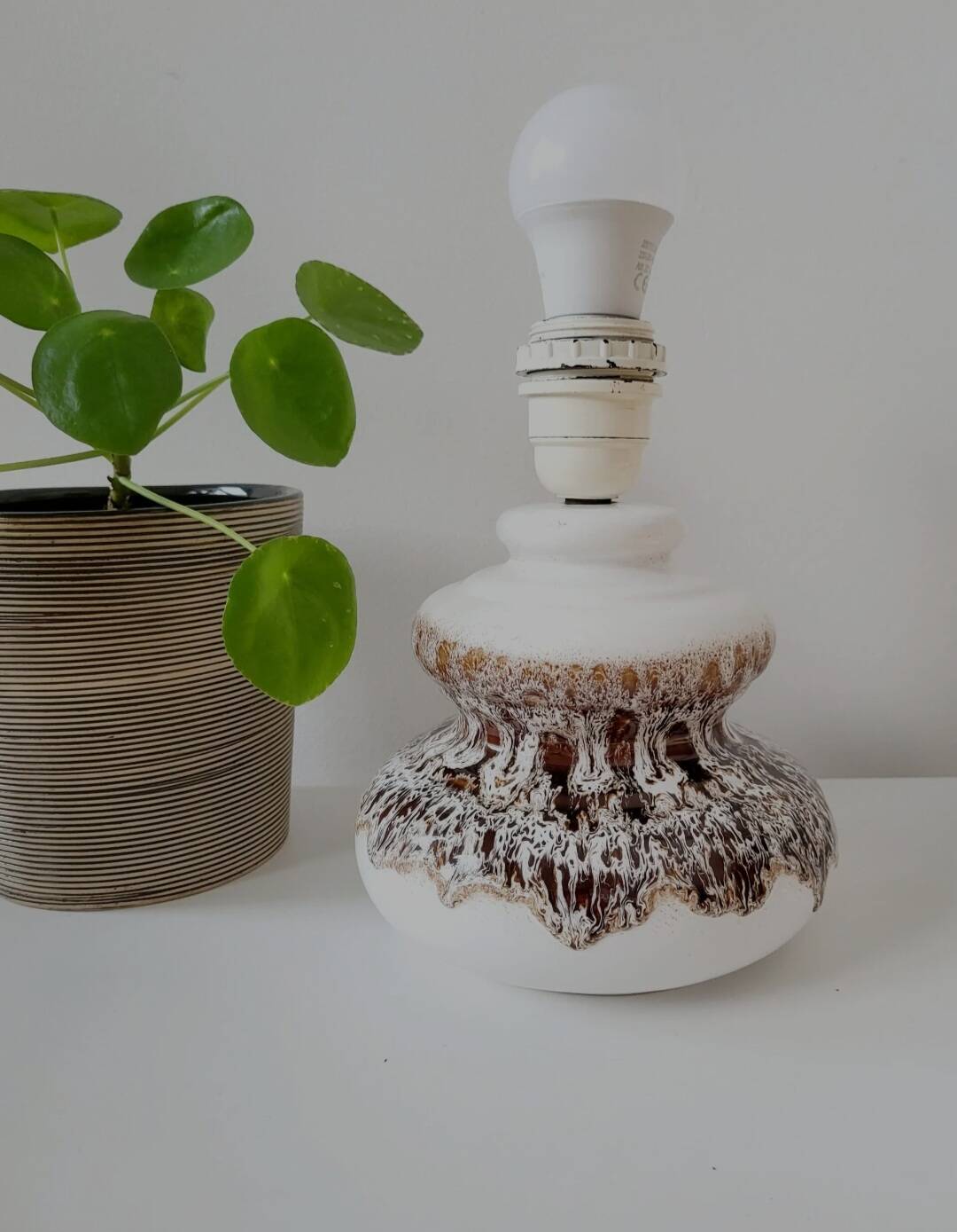 Vintage Fat lava tafellamp met bruintinten, jaren 1970