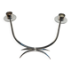 Silver-plated metal and plexiglass design candlestick.
