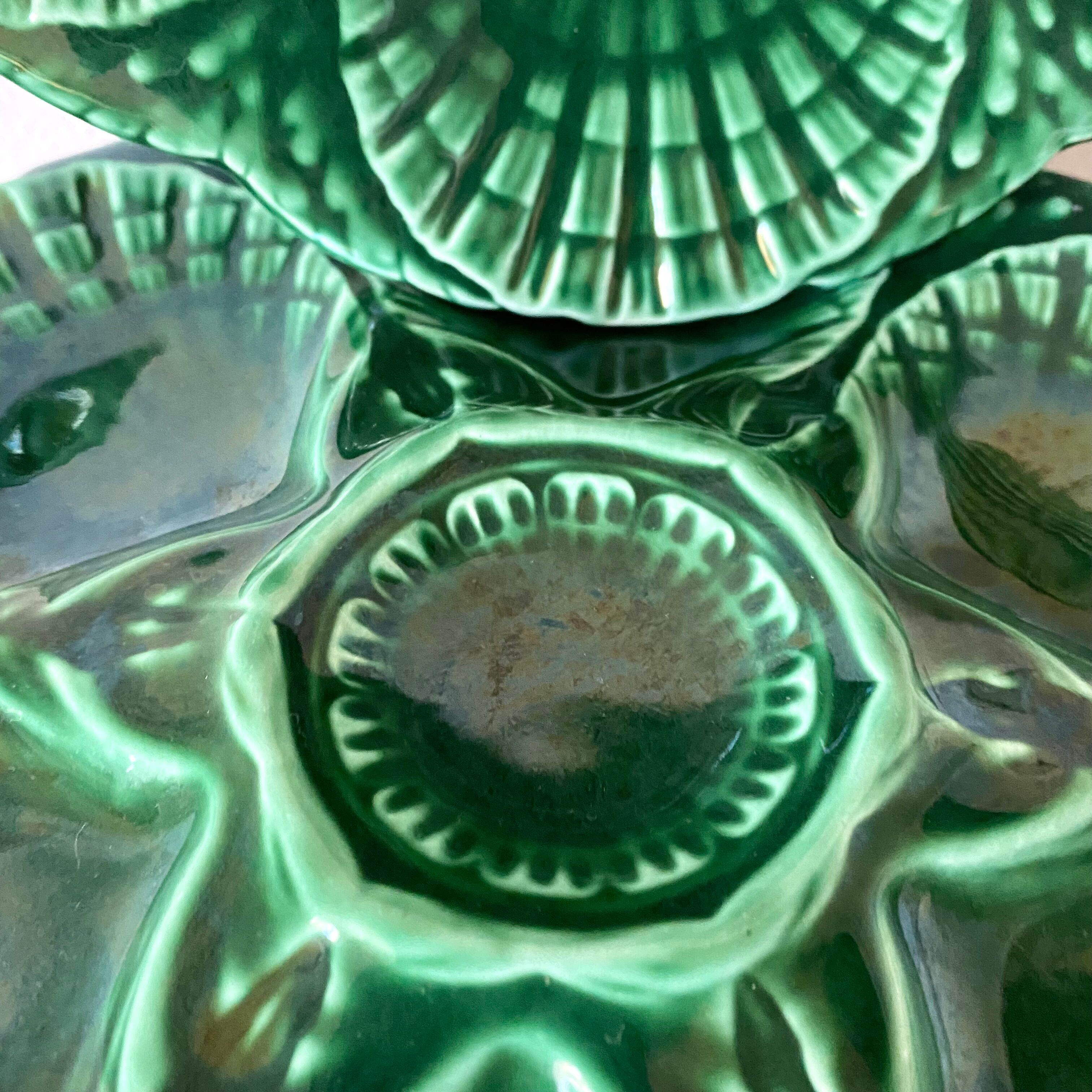 Vintage ceramic oyster plates