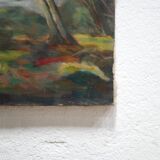 Painting on old canvas signed Lévêque