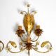 Paire d'appliques florales en verre de Murano Regency, années 1980