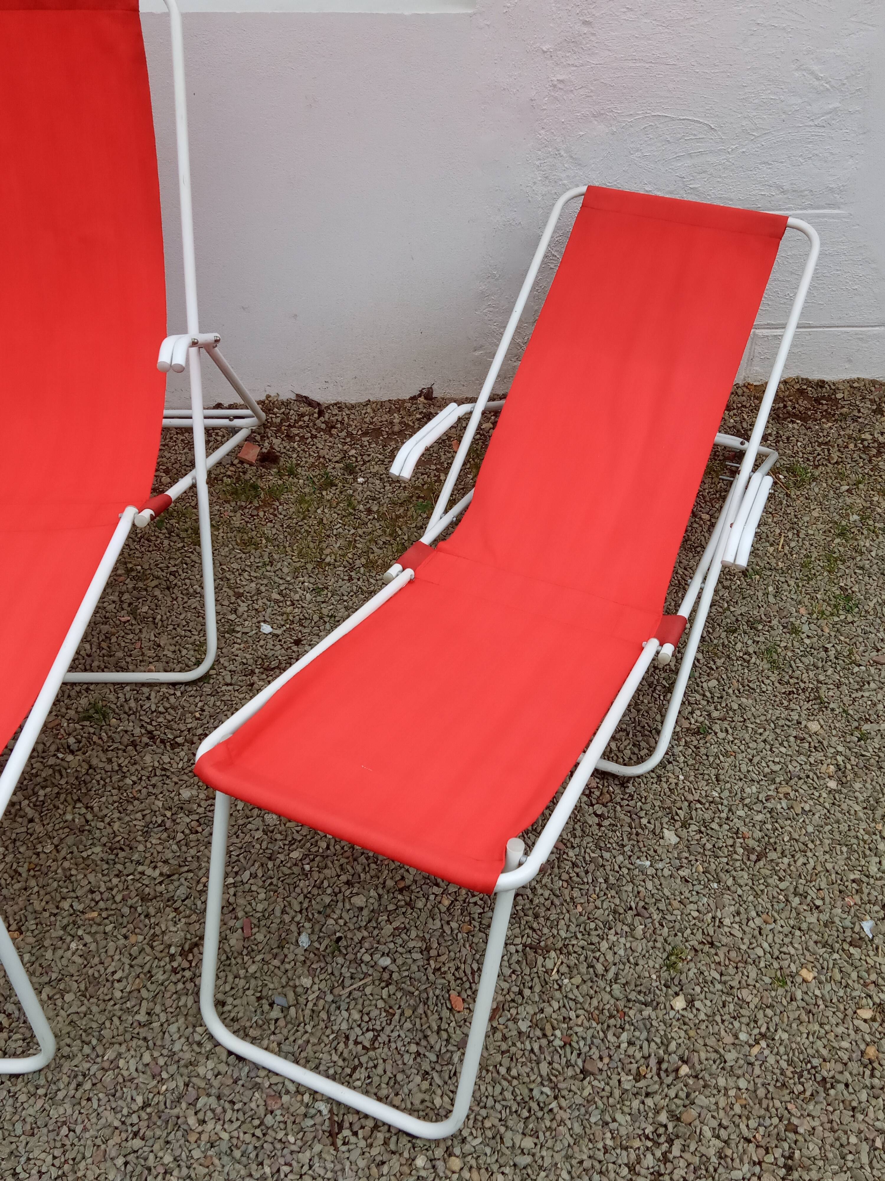 Pair of 60s sunbeds