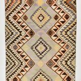 6x9 Faded Color Turkish Vintage Kilim,Handmade Wool Kilim Rug 172x284 Cm