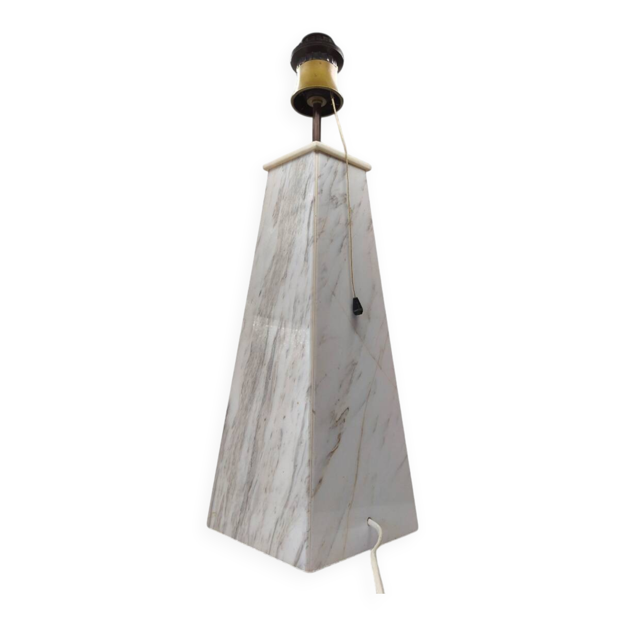 Mid-20th Century Marble Table Lamp – Elegant Tapered Design