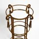 Italian Mid Century Regency side table in gold plated Metal by Li Puma