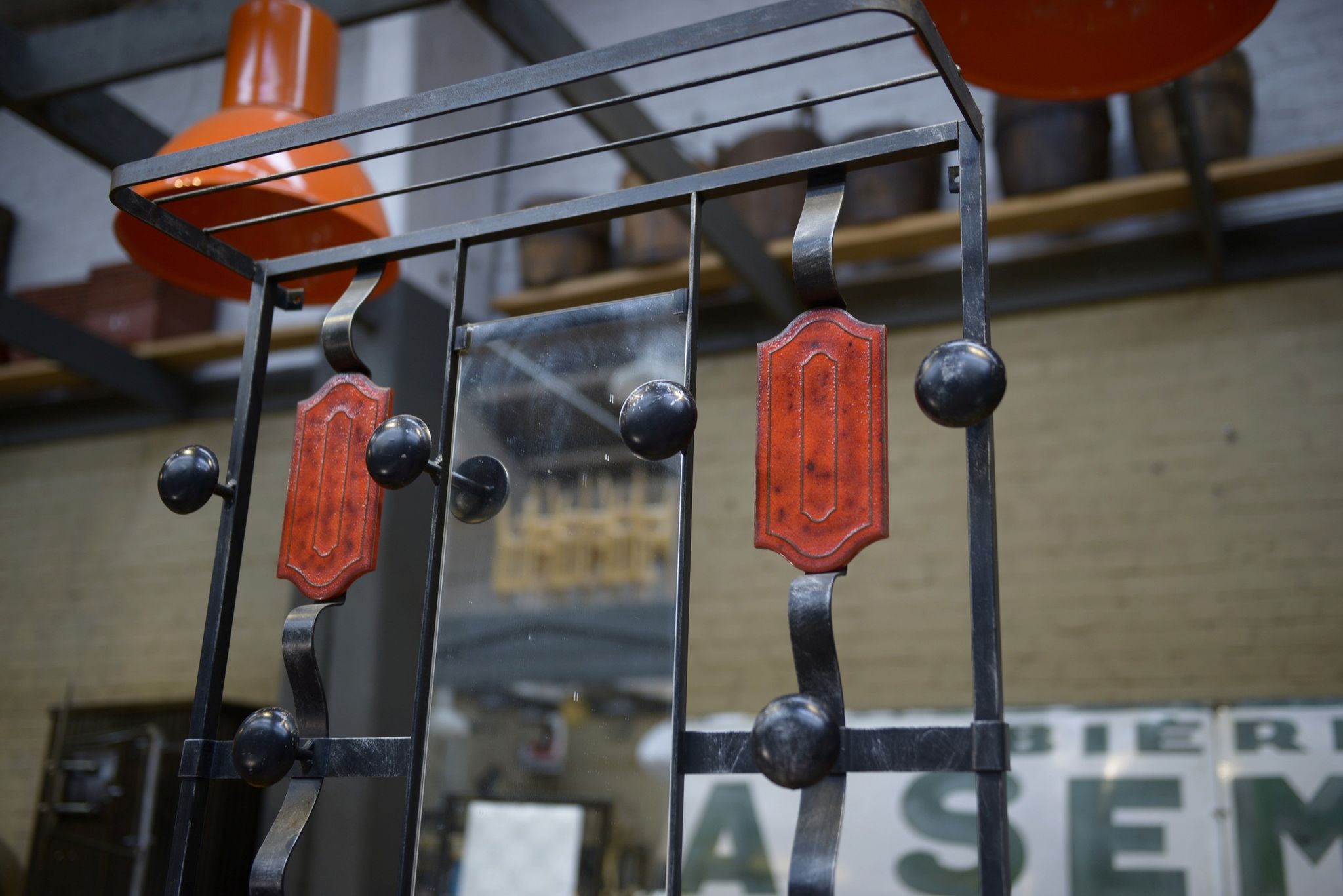 Vintage coat rack in ceramic and metal 1960
