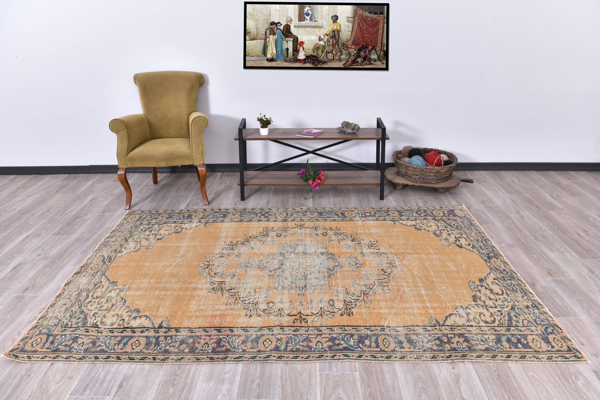 Tapis vintage classique orange 57s 158x260 cm
