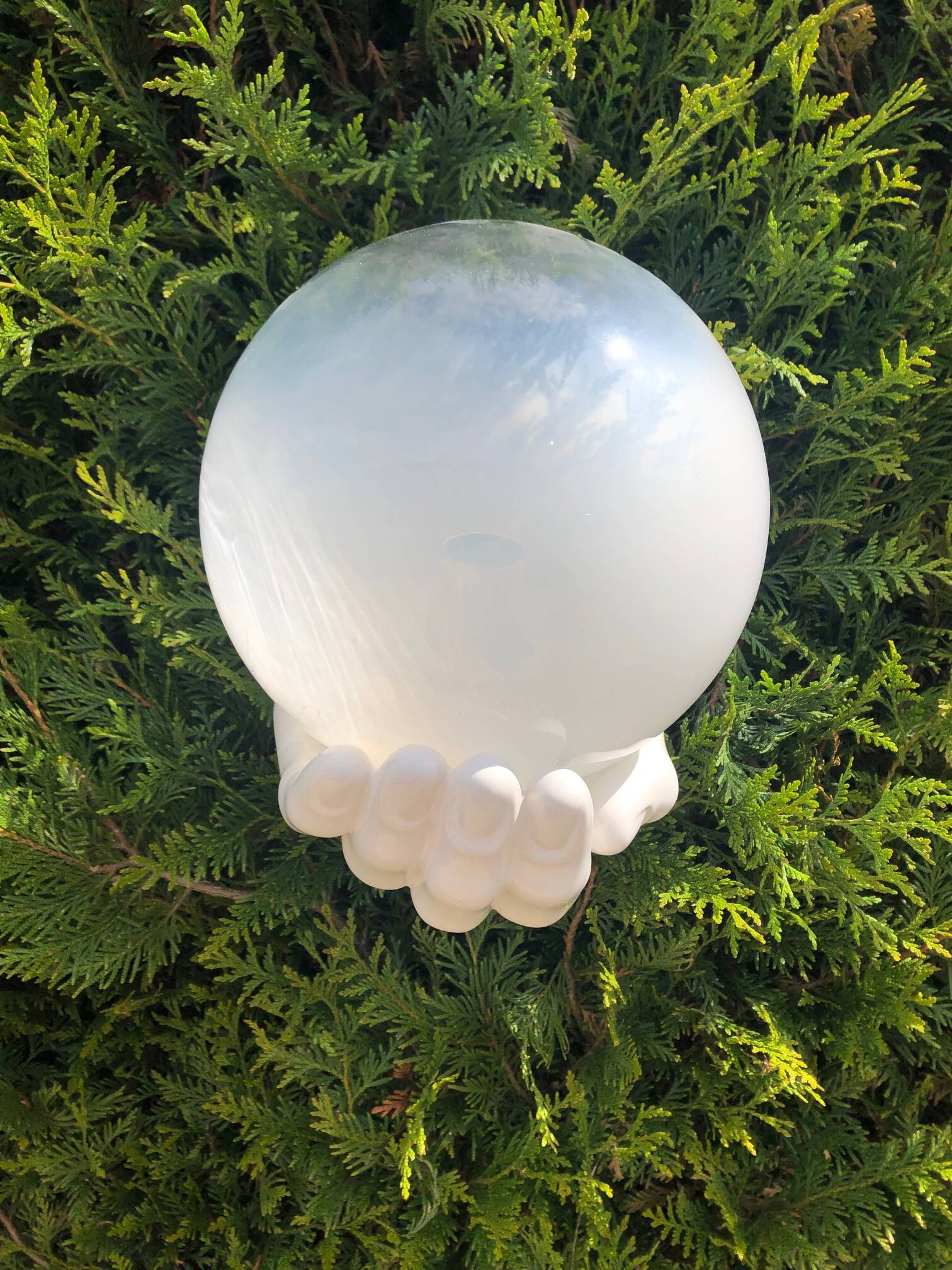rare handmade ceramic and glass wall light
