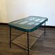 Table basse en rotin, métal et corde 1960