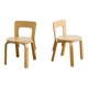 Paire de chaises pour enfant en bois N65 par Alvar Aalto, Finlande années 1990