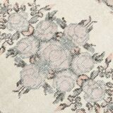 3x6 Gray & Cream Oriental Turkish Vintage Rug, 110x192Cm