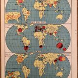 Old poster on textiles in the World from 1951