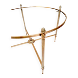 Coffee table brass and round glass design 1960