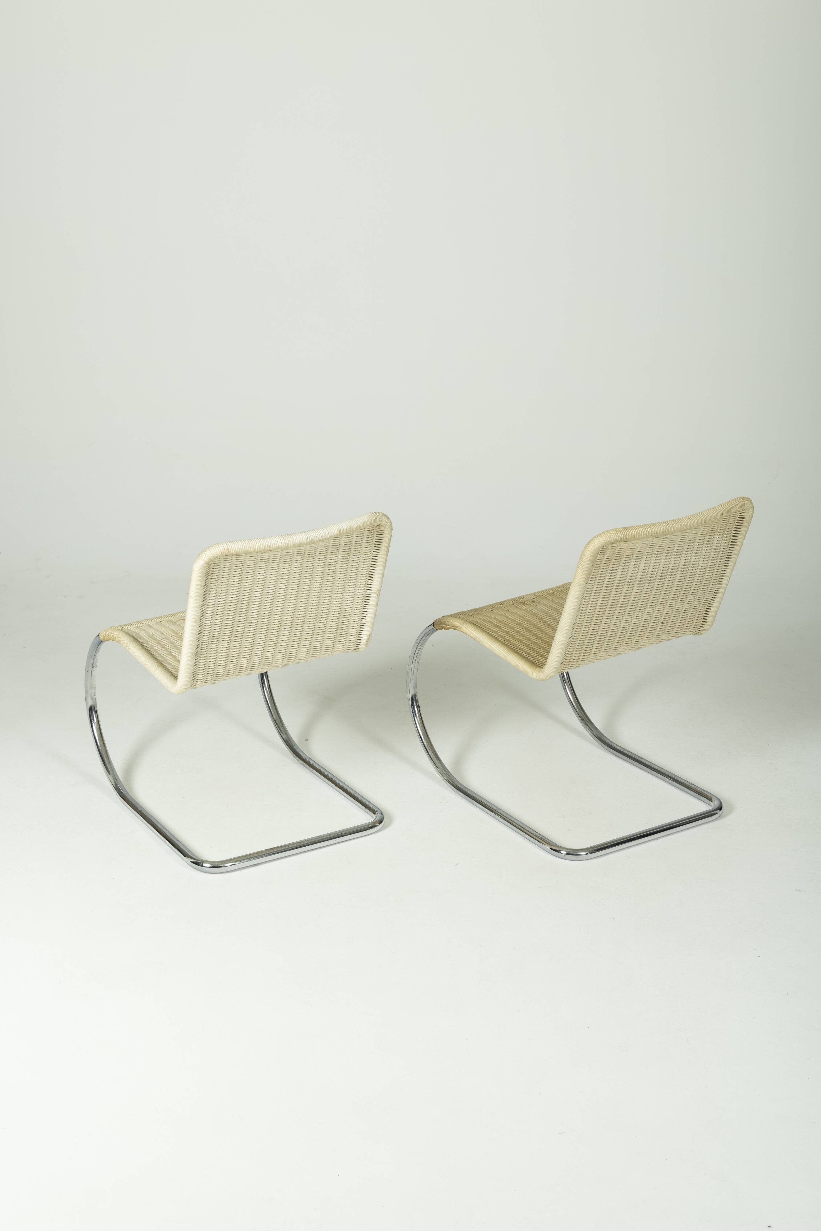 Bauhaus "MR10" chairs by Ludwig Mies van der Rohe, Tecta edition circa 1990