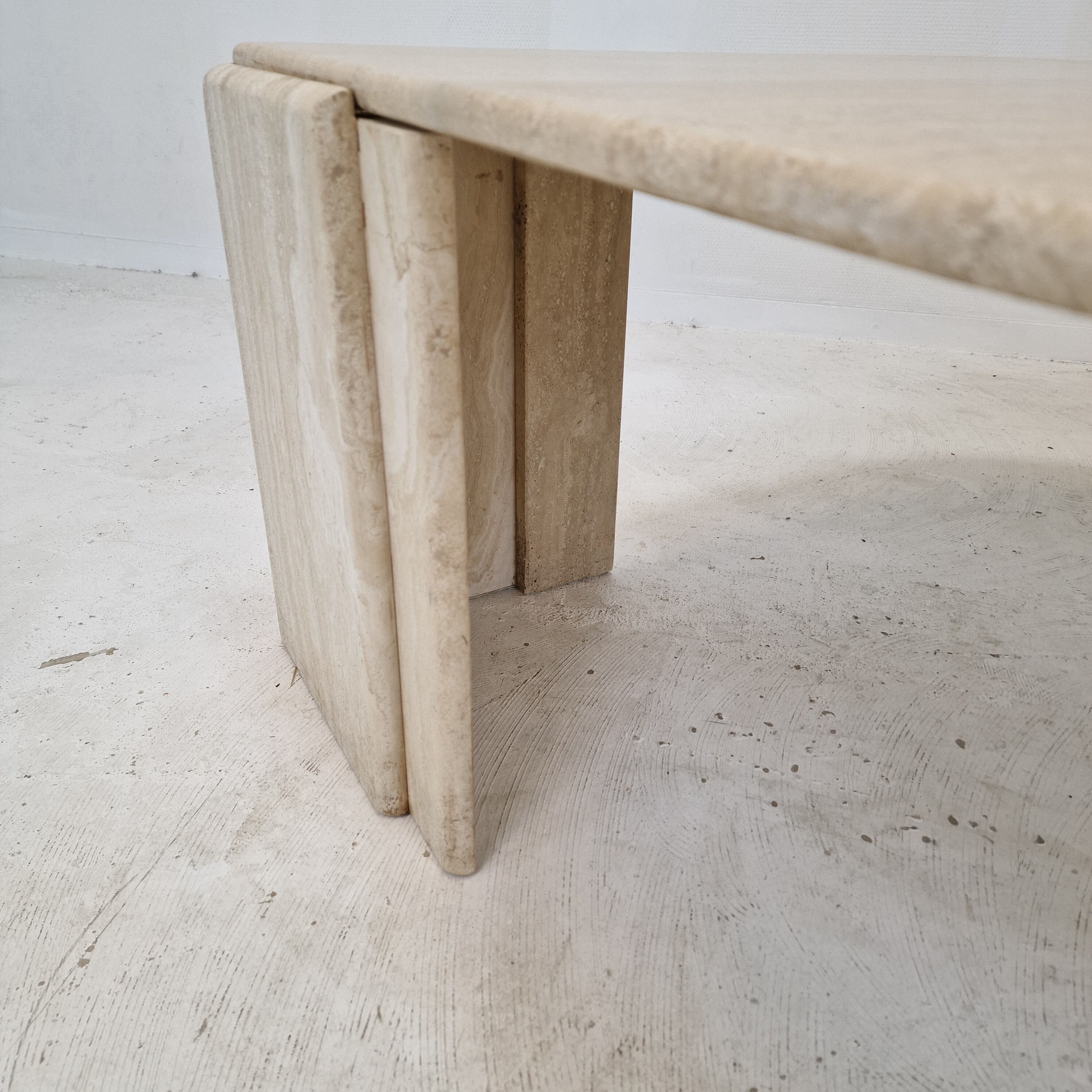 Italian travertine coffee table, 1980's