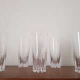 Set of 5 crystal orangeade glasses