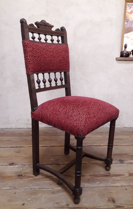 Series of 6 reupholstered Renaissance style chairs