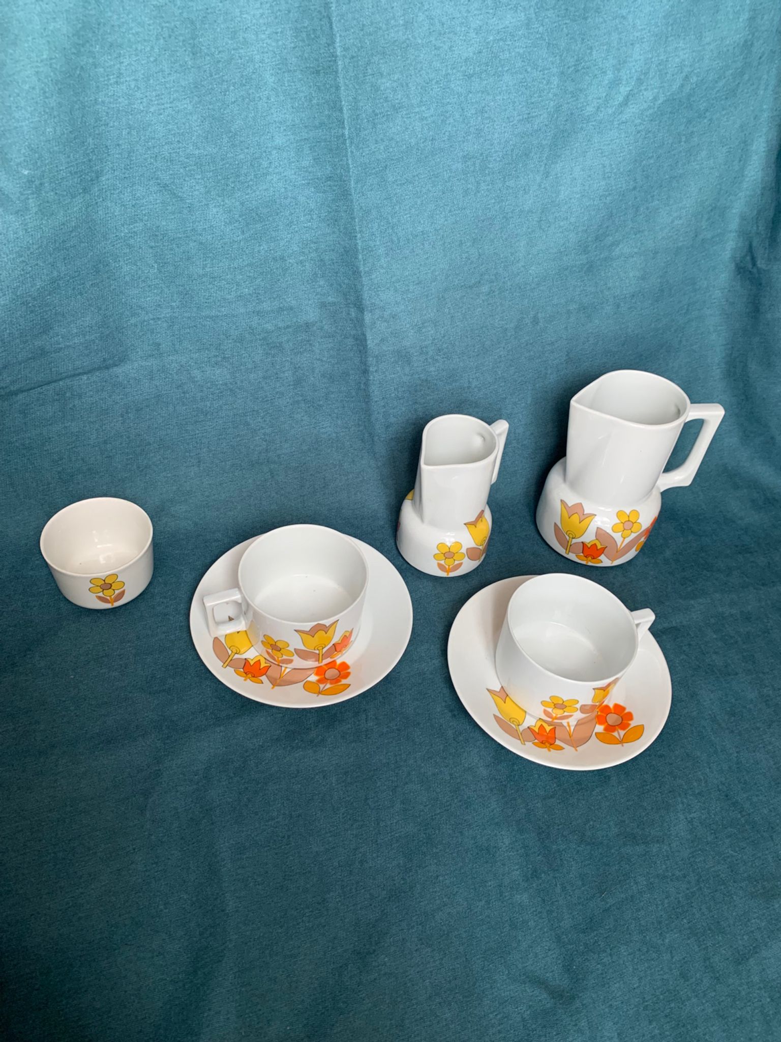 Vintage duo coffee service Haute porcelaine du Berry l. Lourioux