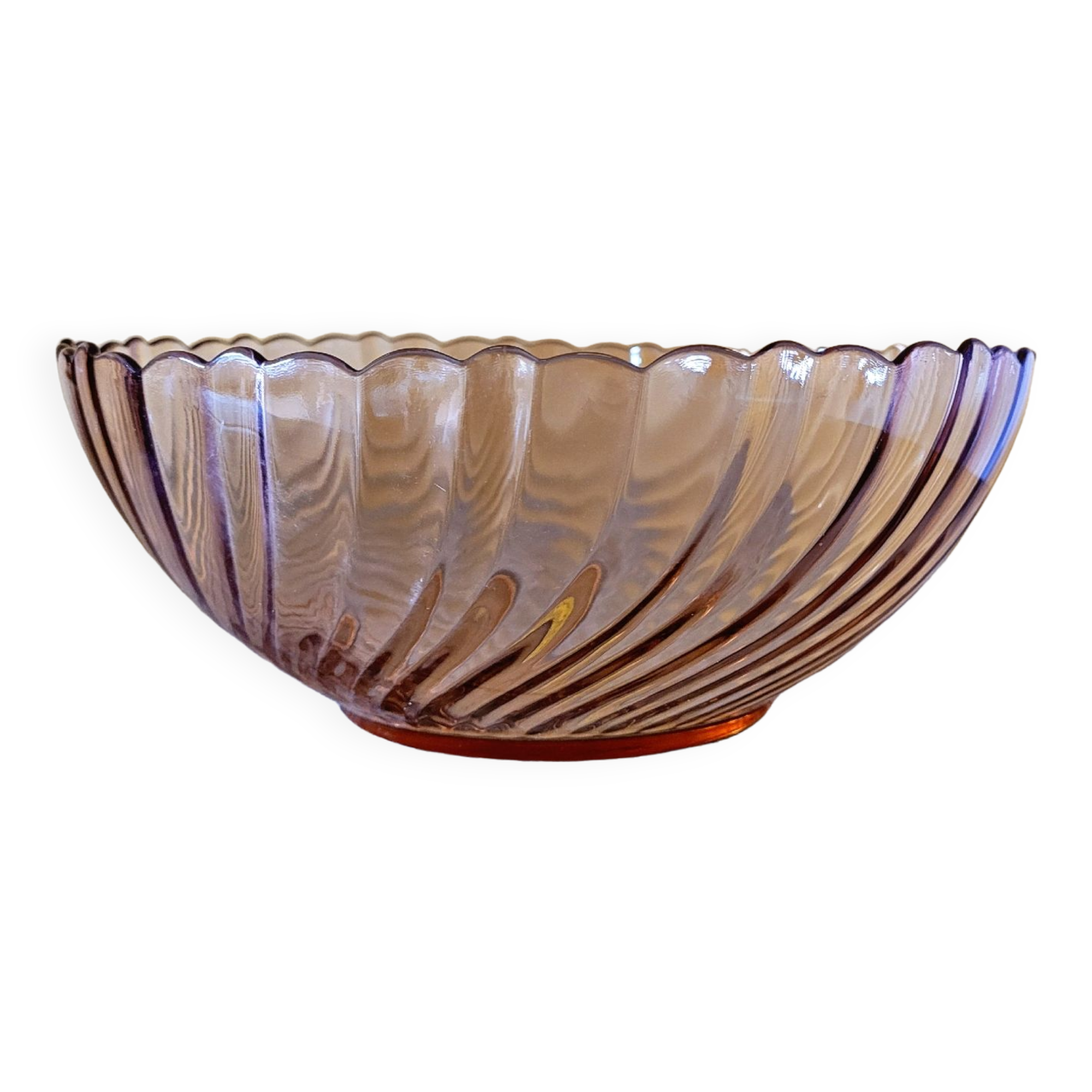 Salad bowl (large) model Rosaline from Arcoroc in pink glass