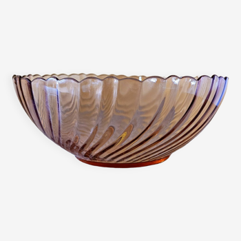 Salad bowl (large) model Rosaline from Arcoroc in pink glass