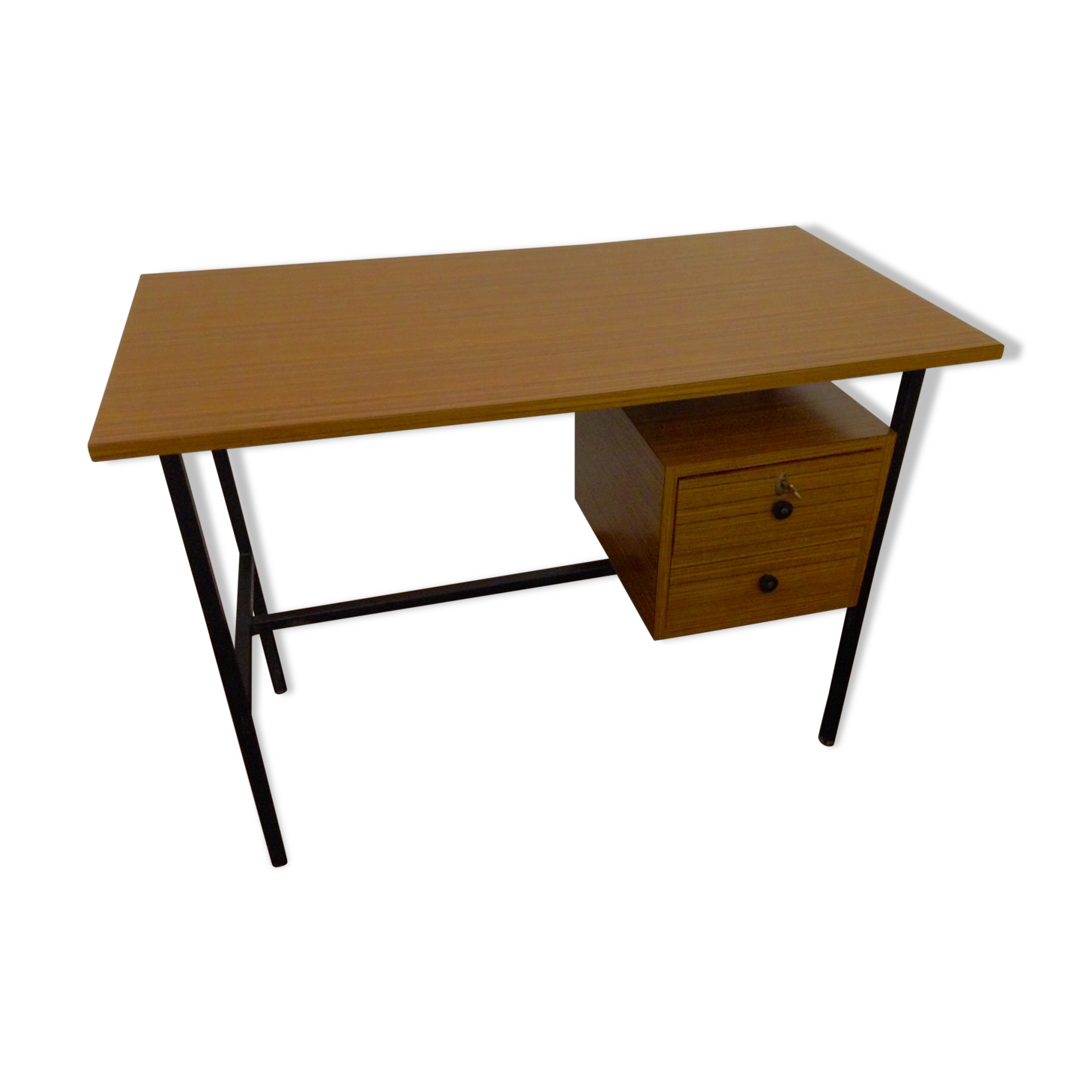 Bureau formica imitation bois 1950