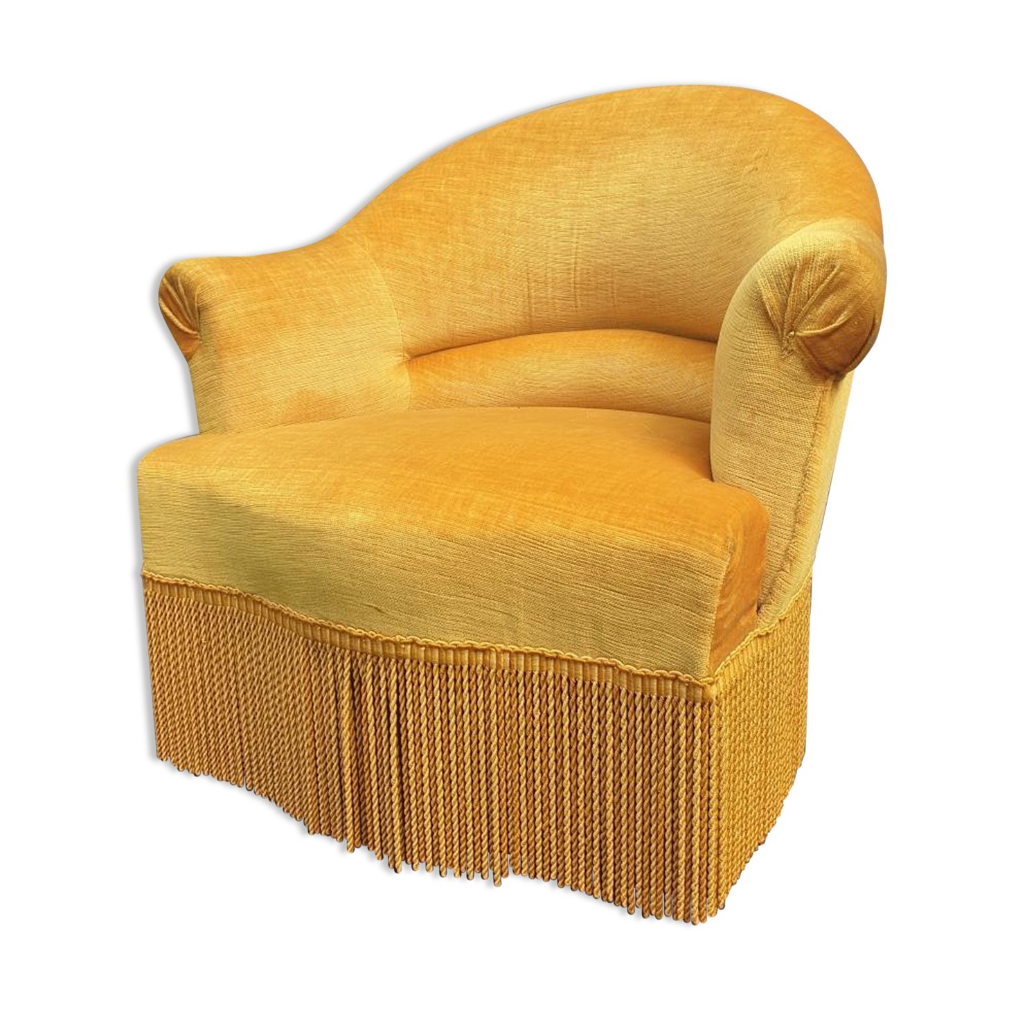 Gold velvet toad armchair