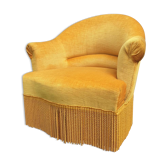 Fauteuil crapaud velours or