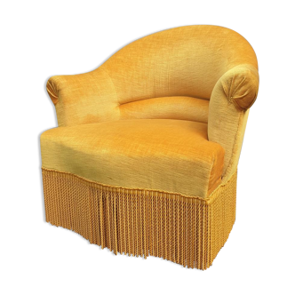 Gold velvet toad armchair
